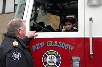 Fire Truck and little boy